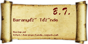 Baranyó Tünde névjegykártya